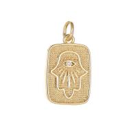 Cubic Zirconia Micro Pave Brass Pendant, Square, gold color plated, DIY & micro pave cubic zirconia 