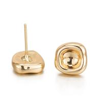 Brass Stud Earring, gold color plated, fashion jewelry & micro pave cubic zirconia 