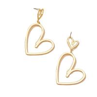 Iron Drop Earring, Heart, fashion jewelry & for woman & hollow, golden 