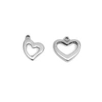 Stainless Steel Heart Pendants, 304 Stainless Steel, polished, fashion jewelry & polished & DIY & Unisex & hollow, original color 