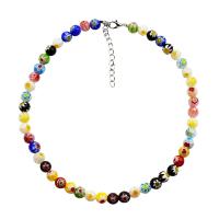 Collier en Murano bijoux, alliage de zinc, avec chalumeau, avec 1.97inch chaînes de rallonge, bijoux de mode & pour femme Environ 14.96 pouce, Vendu par PC