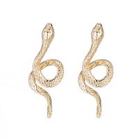 Brass Stud Earring, Snake, gold color plated, fashion jewelry & for woman, golden 