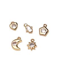 Cubic Zirconia Brass Pendants, with Cubic Zirconia, plated, DIY 