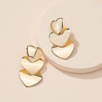 Iron Drop Earring, Heart, fashion jewelry & for woman, golden 