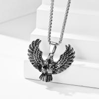 Stainless Steel Jewelry Necklace, 304 Stainless Steel, Eagle, machine polished, With Pendant & fashion jewelry & polished & for man & blacken, original color cm 