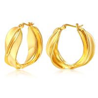 Brass Hoop Earring, fashion jewelry & for woman, golden 