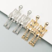 Zinc Alloy Rhinestone Drop Earring, fashion jewelry & for woman & with rhinestone 