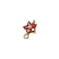 Cubic Zirconia Micro Pave Brass Connector, petals, plated, DIY & micro pave cubic zirconia & 1/1 loop 