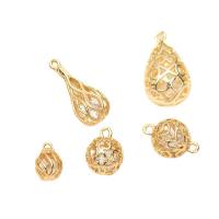 Cubic Zirconia Brass Pendants, with Cubic Zirconia, gold color plated, DIY 