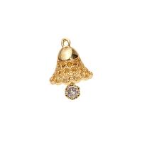 Cubic Zirconia Micro Pave Brass Pendant, gold color plated, DIY & micro pave cubic zirconia 