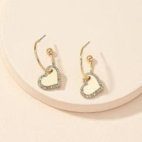 Zinc Alloy Rhinestone Drop Earring, fashion jewelry & for woman & with rhinestone, golden 