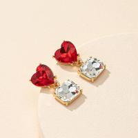 Zinc Alloy Rhinestone Drop Earring, gold color plated, fashion jewelry & for woman & with rhinestone 