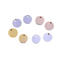 Bijoux pendentifs en laiton, Plat rond, Placage, unisexe, couleurs mélangées, 8mm, Vendu par PC