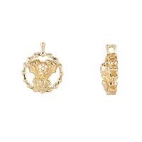 Cubic Zirconia Micro Pave Brass Pendant, gold color plated, DIY & micro pave cubic zirconia 