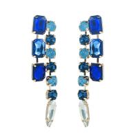 Zinc Alloy Rhinestone Drop Earring, Geometrical Pattern, plated, for woman & with rhinestone 