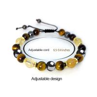 Pulsera de Piedras Preciosas, Piedra natural, con Obsidiana & Hematite & aleación de zinc, Esférico, chapado, diferentes materiales para la opción & unisexo & antifatiga, más colores para la opción, 8mm, longitud:aproximado 6.5-9.4 Inch, Vendido por UD