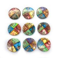 Impression Jasper Pendants, Round, DIY 25mm 