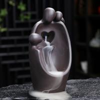 Incense Smoke Flow Backflow Holder Ceramic Incense Burner, Purple Clay, handmade, for home and office & durable 