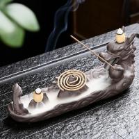 Incense Smoke Flow Backflow Holder Ceramic Incense Burner, Purple Clay, half handmade, for home and office & durable & multifunctional 