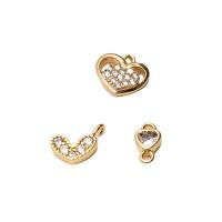 Cubic Zirconia Micro Pave Brass Pendant, gold color plated, DIY & micro pave cubic zirconia 