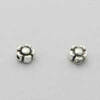 Espaciador De Abalorio De Plata , Plata de ley 925, Flor, Bricolaje, 5x5x2.9mm, agujero:aproximado 1mm, Vendido por UD