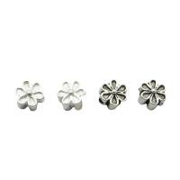 Espaciador De Abalorio De Plata , Plata de ley 925, Flor, Bricolaje, más colores para la opción, 6x4mm, agujero:aproximado 1mm, Vendido por UD