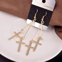 Zinc Alloy Rhinestone Drop Earring, zinc alloy earring hook, plated, for woman & with rhinestone 