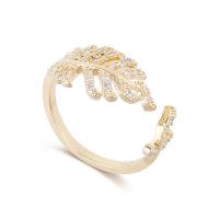 Cubic Zirconia Micro Pave Brass Finger Ring, Adjustable & micro pave cubic zirconia & for woman 