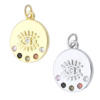 Cubic Zirconia Micro Pave Brass Pendant, Round, plated, fashion jewelry & DIY & micro pave cubic zirconia Approx 3mm 