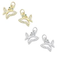 Cubic Zirconia Micro Pave Brass Pendant, Butterfly, plated, fashion jewelry & DIY & micro pave cubic zirconia Approx 1mm 