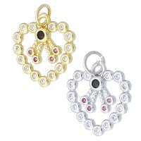 Cubic Zirconia Micro Pave Brass Pendant, Heart, plated, fashion jewelry & DIY & micro pave cubic zirconia Approx 2mm 