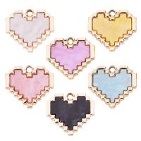 Colgantes de acrílico de la aleación de Zinc , con Acrílico, Corazón, chapado en color dorado, Joyería, más colores para la opción, 17x15mm, aproximado 100PCs/Bolsa, Vendido por Bolsa