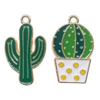 Zink Legierung Emaille Anhänger , Zinklegierung, Opuntia Stricta, goldfarben plattiert, Modeschmuck & verschiedene Stile für Wahl, keine, 15x25mm, ca. 100PCs/Tasche, verkauft von Tasche