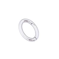 Titanium Steel Spring Ring Clasp, Oval, DIY, original color 