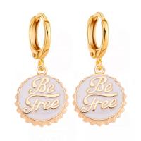 Huggie Hoop Drop Earring, Zinc Alloy, gold color plated, for woman & enamel Approx 