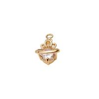 Cubic Zirconia Micro Pave Brass Pendant, gold color plated, DIY & micro pave cubic zirconia 