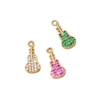 Cubic Zirconia Micro Pave Brass Pendant, gold color plated, DIY & micro pave cubic zirconia 