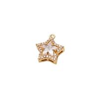 Cubic Zirconia Micro Pave Brass Pendant, gold color plated, DIY & micro pave cubic zirconia 