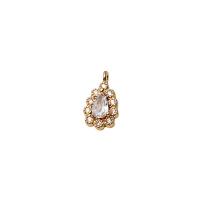 Cubic Zirconia Micro Pave Brass Pendant, gold color plated, DIY & micro pave cubic zirconia 