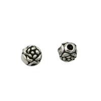 Sterling Silber Spacer Perlen, 925er Sterling Silber, Rose, Vintage & DIY, 6x5.8mm, Bohrung:ca. 1.5mm, verkauft von PC