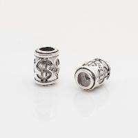 Sterling Silber Vintage Perlen, 925er Sterling Silber, Rundes Rohr, DIY, 6x8mm, Bohrung:ca. 3mm, verkauft von PC