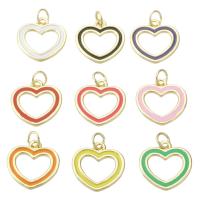 Enamel Brass Pendants, Heart, gold color plated, fashion jewelry & DIY Approx 3mm 