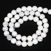 Single Gemstone Beads, Howlite, Round, DIY  white Approx 14.96 Inch 