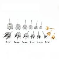 Stainless Steel Earring Stud Component, 316 Stainless Steel, Galvanic plating, fashion jewelry & polished & DIY & Unisex 