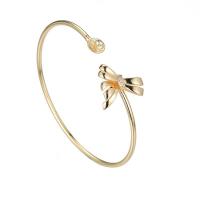 Brass Bangle Setting, Bowknot, 14K gold-filled, fashion jewelry 