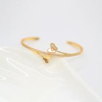 Brass Cuff Bangle, Butterfly, 14K gold-filled, Adjustable & fashion jewelry & epoxy gel, golden 