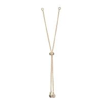 Brass Bracelet Chain, with Cubic Zirconia, Stick, 14K gold-filled, DIY, golden .98 Inch 