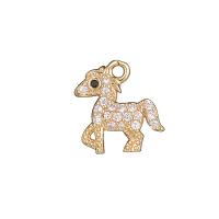 Cubic Zirconia Micro Pave Brass Pendant, Animal, 14K gold-filled, DIY & micro pave cubic zirconia 