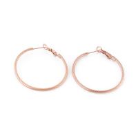 Stainless Steel Hoop Earring, 304 Stainless Steel, stainless steel hoop earring, plated, for woman 