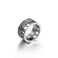 Titan Stahl Fingerring, Titanstahl, plattiert, unisex & mit Strass, keine, 10mm, verkauft von PC